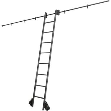 Imagem de Escada De Biblioteca Rolante Durável, Kit De Trilho De Escada Deslizante, Trilhos Deslizantes Resistentes, Escadas Rolantes Para Estante Ou Acessório De Sistema De E, 16ft/500cm Track kit