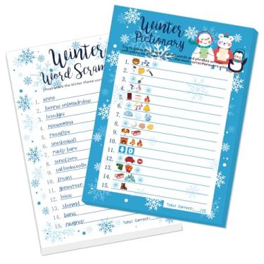 Imagem de YQUQWN 32 Cards Christmas Winter Holiday Emoji Picture Guessing and Trivia Activities for Family Kids Party Supplies