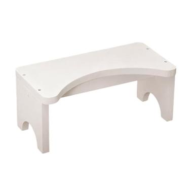 Imagem de MotiveTech Banco de banheiro, banco de penico, pufe de banheiro resistente, compacto, apoio para os pés, banheiro, agachamento para crianças e idosos, Branco