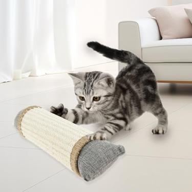 Imagem de 2 peças de brinquedo para gatos resistente à mordida, brinquedo engraçado de gatinho de erva de gato, brinquedo macio para mastigar com som fofo, brinquedo de sisal natural para brincar com gatinhos