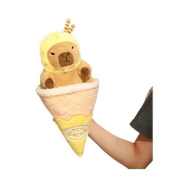 Imagem de Pelúcia De Capivara De 33cm, Brinquedo De Pelúcia Com Tema De Sorvete,