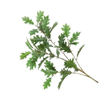 Imagem de Miriam Song Folhas de carvalho artificiais, folhas de tecido de seda com haste de ferro flexível, folhas decorativas de carvalho falso para decoração de casa, ideal para galhos de vasos. (verde)