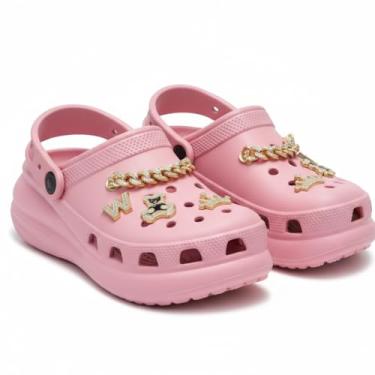 Imagem de Babuche Eva Plataforma Feminina C/Decorativos Sandália (Rosa-BB, BR, Adulto, Faixa Numérico, 39, 40)