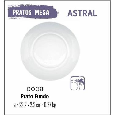Imagem de Jogo De Prato Astral 06 Pratos Fundo - 23Cm Vidro