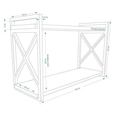 Imagem de Prateleira suspensa estilo industrial suporta 30kg