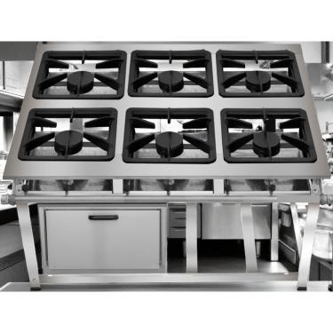 Imagem de Fogão Industrial 6 Bocas Ap P8 em Aço Inox com Forno Leona