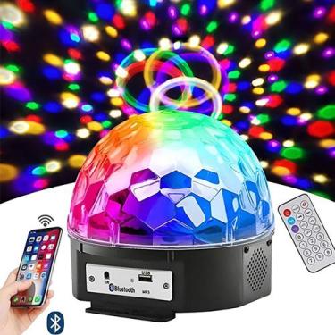 Imagem de Globo de Luz LED Bola Maluca RGB Bluetooth Com USB e MP3 Para Festas -