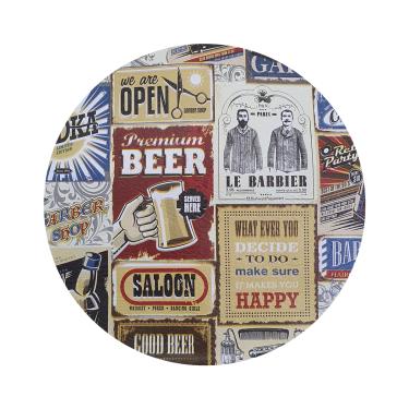 Imagem de 8 Jogo Americano Redondo Barber Shop - Impermeável Pvc