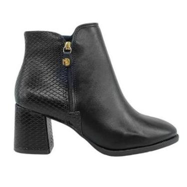 Imagem de Bota Feminina Modare Salto Bloco Medio Ortopedica Confortavel Cano Curto Ref: 7078.101-Feminino