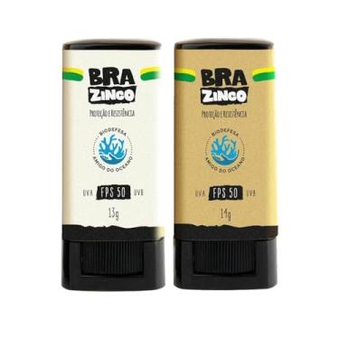 Imagem de Kit Duo Protetor Solar Facial Vegano Brazinco - Bege Médio + Incolor
