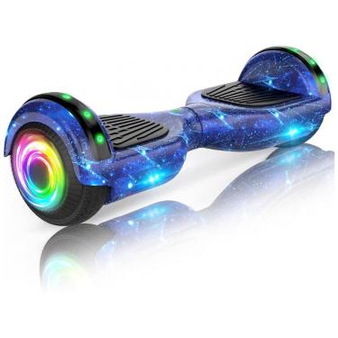 Imagem de Hoverboard Auto Balanceante SISIGAD 6,5&quot; Azul Estrelado K01 com Alto-falante Bluetooth e Rodas LED Coloridas para Crianças de 6 a 12 Anos
