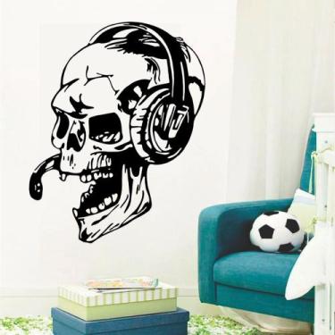Imagem de Adesivo de Parede Decorativo Caveira Gamer Game Raiz C2263 - V3 Shop