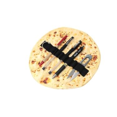 Imagem de 1 peça divertida em forma de tortilha burrito estojo de rolo bolsa de pincéis de cosméticos moderna bolsa de pincéis de maquiagem criativa bolsa de armazenamento de ferramentas de maquiagem portátil