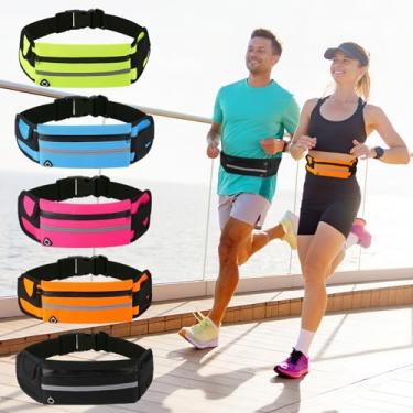 Imagem de Pochete de corrida ultrafina, pochete esportiva, bolsa para celular, bolsa de dinheiro, para corrida, caminhada, ciclismo, acessórios de corrida, Laranja, Cintura respirável e impermeável para corrida