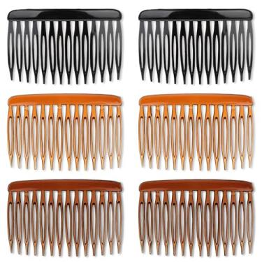 Imagem de 6 pentes de cabelo transparentes, pente de cabelo francês, tesouras de cabelo para o lado, pentes de cabelo estilo vintage, joias para cabelos finos