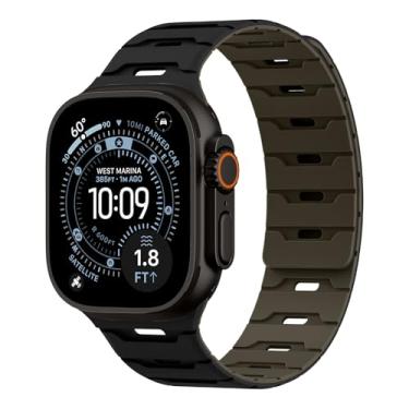 Imagem de Pulseira de silicone magnética para Apple Watch 49 mm, 46 mm, 45 mm, 44 mm, 42 mm, 41 mm, 40 mm, 38 mm, feminino e masculino, pulseira de borracha à prova d'água para iWatch Ultra 3 /SE 3/Series 11 10