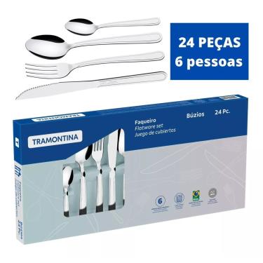 Imagem de Faqueiro 24 Peças Luxo Jogo Talheres Em Aço Inox Tramontina