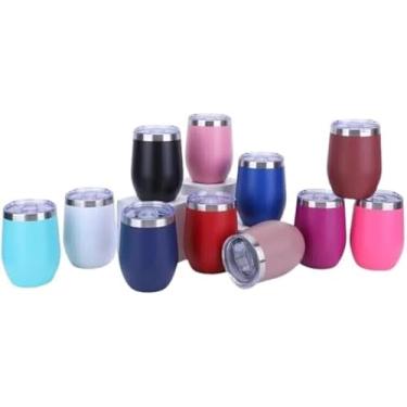 Imagem de Copo Térmico Tipo Cuia 350 ml Com Tampa Aço Inox