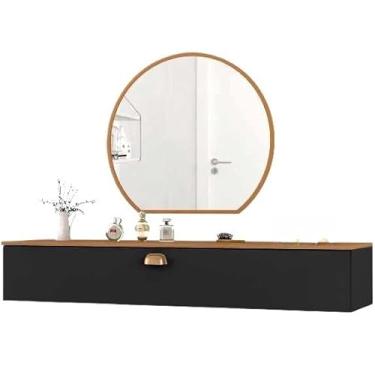 Imagem de Penteadeira Com Gaveta Console Camarim(PRETO/NATURE)