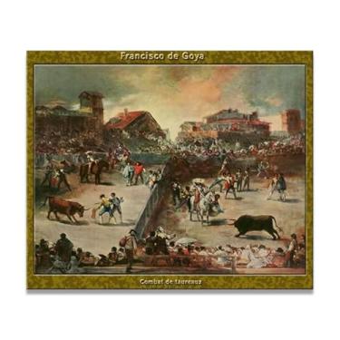 Imagem de LKXGRRSFG BullfightFrancisco De Goya Impressão em tela romântica espanhola - Obra-prima do influente pintor romântico 39,98 x 48 cm sem moldura