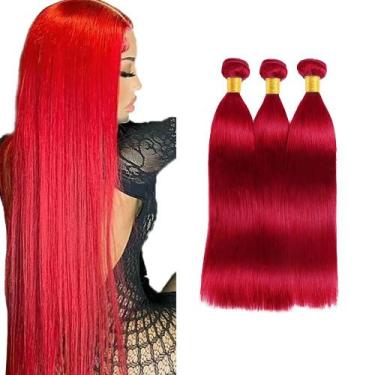 Imagem de Pacotes de cabelo ZevPiul Bright Red Straight 8A Brazilian 30-50cm