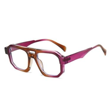 Imagem de Óculos de Sol Femininos com Ponte Dupla e Lentes Degradê Transparentes, Estilo Punk Masculino, Proteção UV400, Ideais para Esportes ao Ar Livre, Corrida e Ciclismo, Cor: Roxo Chá Transparente