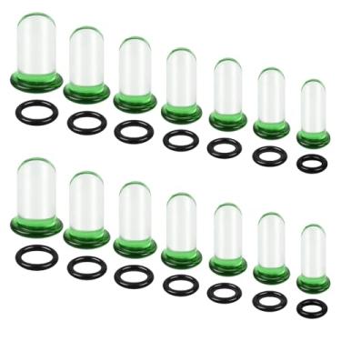 Imagem de WINSENET Kit de alongamento de orelha de vidro de 14 peças de 7,5 a 12 mm para medidores de orelhas com anel de vedação único alargador de vidro, kit de alongamento de orelha expansor de orelha