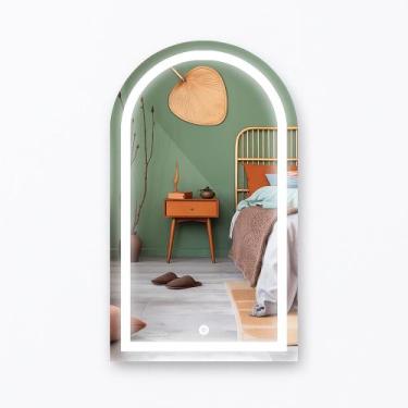 Imagem de Espelho Oval Meio Corpo Jateado Com Led Decorativo Lapidado 50x80 50x9