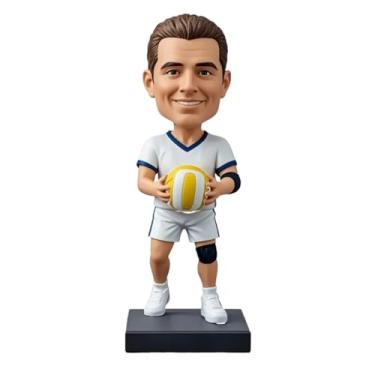 Imagem de Bobblehead de jogador de vôlei personalizado - Estatueta de atleta personalizada, presente personalizado com foto para amantes de vôlei, lembranças esportivas feitas à mão, presentes de aniversário
