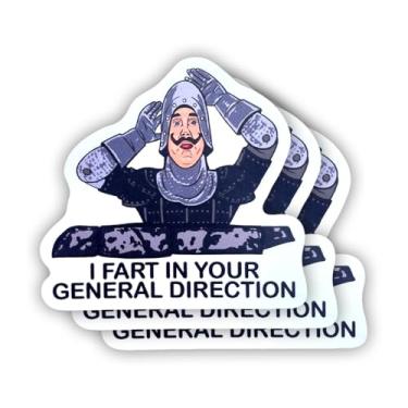 Imagem de (3 peças) Adesivo I Fart in Your General Direction com frases motivacionais sarcásticas citação humorística decalque de vinil para Kindle, laptop, garrafa de água, capacete rígido de telefone, adesivo