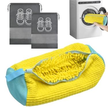 Imagem de Bolsa amarela para máquina de lavar roupa para máquina de lavar e secar roupa reutilizável para limpeza de sapatos, Amarelo, 1 peça, 15.7 x 7.8 inches