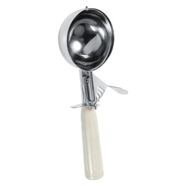 Imagem de Semme Colher de Sorvete de Aço Inoxidável Com Alavanca de Liberação Alça Antiderrapante para Sorvete Colher de Frutas Massa de Biscoito Sobremesa Loja café Restaurante (6,8cm)