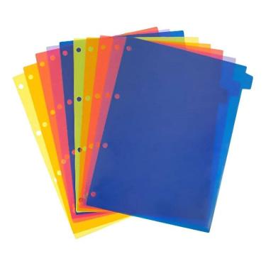 Imagem de Divisória Fichário Colegial Com Visor Coloridas C/10