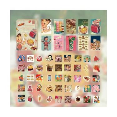 Imagem de Adesivo para scrapbooking de alimentos, estilo vintage, kawaii, bebidas, diy, planejador decorativo, adesivos para notebooks, diários, 55 peças, papel japonês