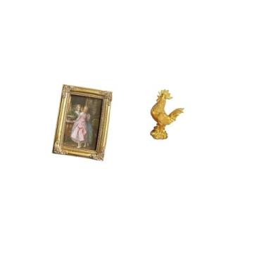 Imagem de Fenteer Porta-retratos de Vidro de Resina, Porta-cartões com Estatueta de Galinha, Decoração Feng Shui, Estátua de para Quarto, Escritório, Fazenda, Hote