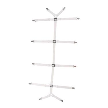 Imagem de YWJLQH Prendedor de Lençol com Alças, Fixador de Lençol, Suspensórios para Lençóis, Acessórios para Casa, Dormitório e Apartamento, Branco