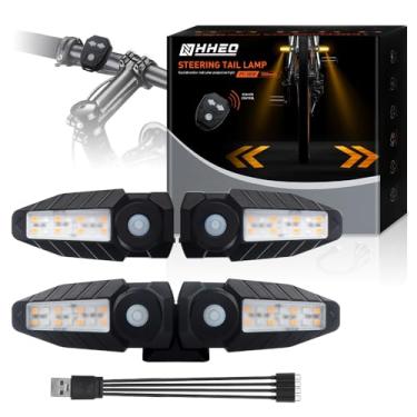 Imagem de Luz traseira de bicicleta com projeção de seta ultra-brilhante, 5 modos - alarme de buzina sem fio, luz traseira de bicicleta, 30 LEDs, IPX4, à prova d'água, recarregável, USB, luzes de ciclismo