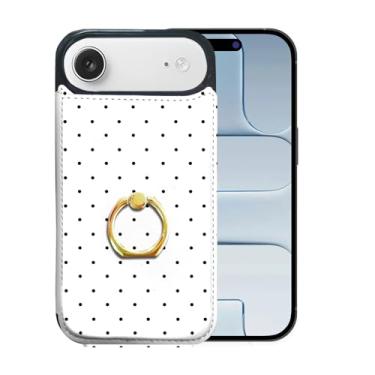 Imagem de Lyforaz Capa carteira compatível com iPhone 17 Air com suporte para cartão, anel de dedo de rotação de 360°, bloqueio RFID, botões duplos protetores à prova de choque para ip17 Air 6,5 polegadas