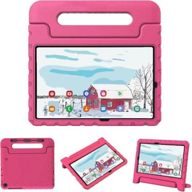 Imagem de SIMPLEWAY Capa para Galaxy Tab S6 Lite 10,4 polegadas versão 2020/2022, capa infantil para Samsung Galaxy Tab S6 Lite (SM-P610/P615, SM-P613/SM-P619) com alça dobrável leve à prova de choque