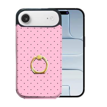 Imagem de Lyforaz Capa carteira compatível com iPhone 17 Air com suporte para cartão, anel de dedo de rotação de 360°, bloqueio RFID, botões duplos protetores à prova de choque para ip17 Air 6,5 polegadas