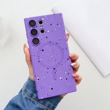 Imagem de Capa de silicone fosca com bolinhas para Samsung S25 S24 S23 S22 Ultra S21 Plus S20 FE Note 20, capa protetora de lente de câmera, roxa, para Samsung S25Plus