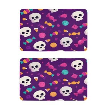 Imagem de Blueangle Conjunto de 2 ímãs de geladeira com estampa de doces e crânios - Ímãs de geladeira decorativos engraçados - Seguro para lava-louças e decoração magnética durável (566)