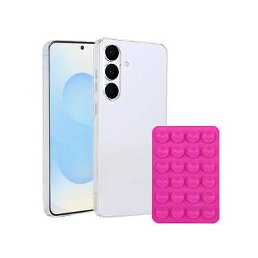 Imagem de Kit Capa Crystal Slim para Samsung Galaxy S25 FE +  Ventosa - Rosa - Gshield