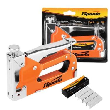 Imagem de Grampeador Tapeceiro Pressão Ajustáv c/ 200 Grampos 53 Sparta