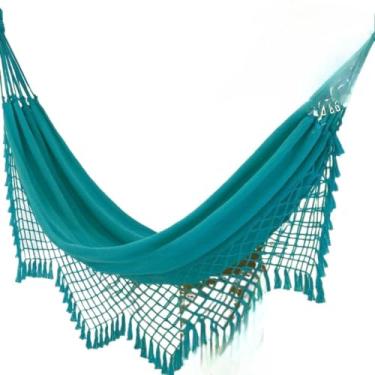 Imagem de Rede Casal Grande Reforçada para Descanso e Balanço Perfeita para Família, Quintal e Momentos de Relaxamento(Azul)