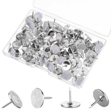 Imagem de LXUEJIE 100 peças de tachas refletivas para marcação de trilhas, tachinhas refletivas brilhantes de alta visibilidade, pinos de marcação que brilham no escuro, aderência de unhas para polegar, com