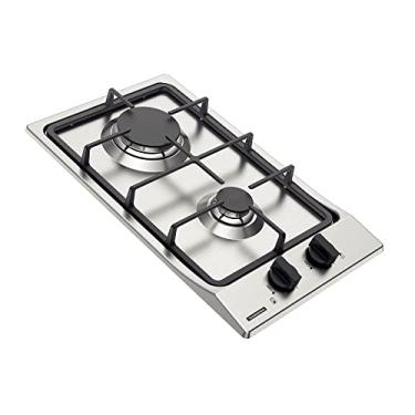Imagem de Cooktop a Gás Tramontina Dominó 94700401 com 2 Bocas Inox Scotch Brite