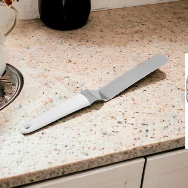 Imagem de Espátula de Confeiteiro em Aço Inoxidável, 38cm, para Decoração de Bolos, Cabo Plástico Resistente