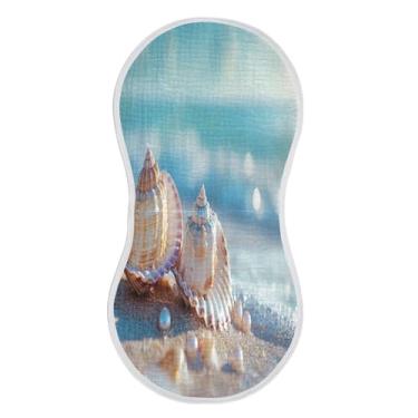 Imagem de xigua Conjunto de 4 panos para arrotar musselina de praia com areia, super macios e absorventes, roupas de arroto de algodão, presente de chá para recém-nascidos, bebês meninas e meninos