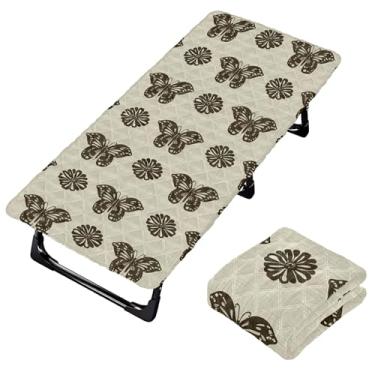 Imagem de Burbuja Lençol de berço de margaridas borboletas para crianças, lençol de cochilo acolchoado portátil com faixa elástica para meninas e meninos, lavável na máquina, 63,5 x 127 cm